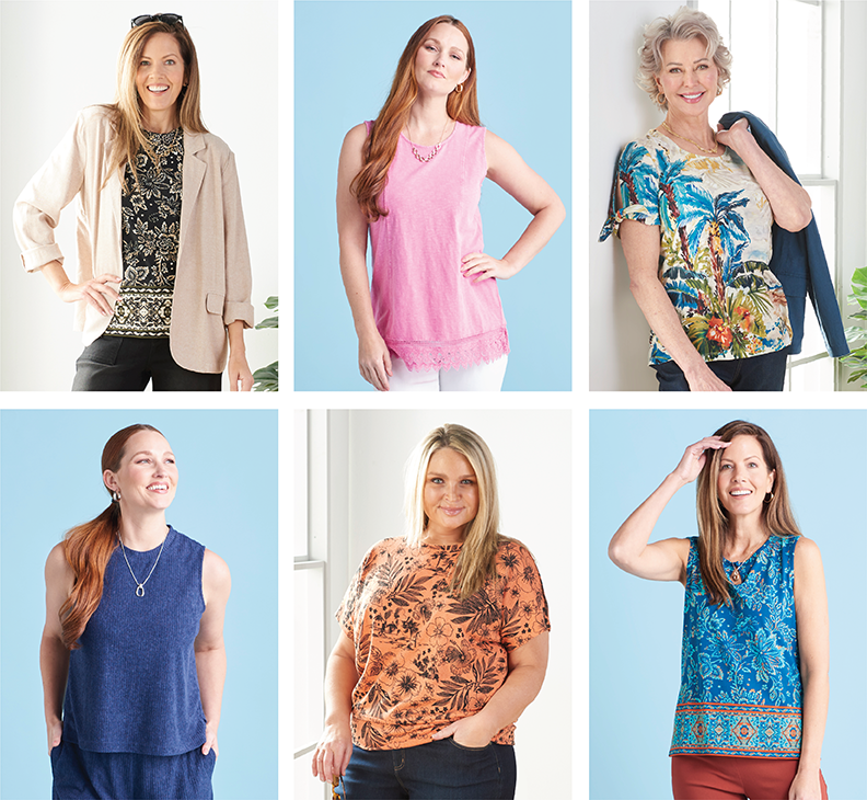Limited Time! In-Store & Online: Warm Weather Wardrobe Stock Up Sale: Buy 2, Get 25% Off; Buy 3, Get 30% Off; Buy 4, Get 40% Off All New Arrivals*exclusions apply. Featuring vibrant summer tops.