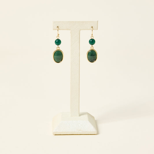 Green Dainty Drop Earrings