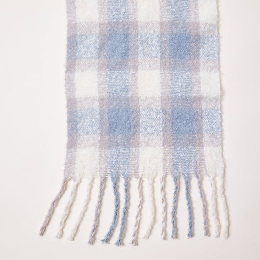 Marled Plaid Noodle Scarf