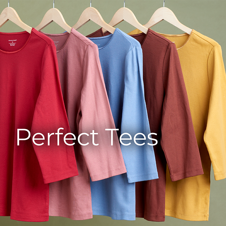 Explore our perfect tees! Featuring an assortment of versatile tees.