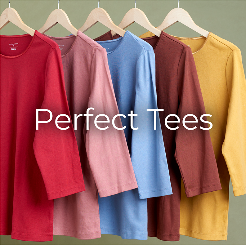 Explore our perfect tees! Featuring an assortment of versatile tees.