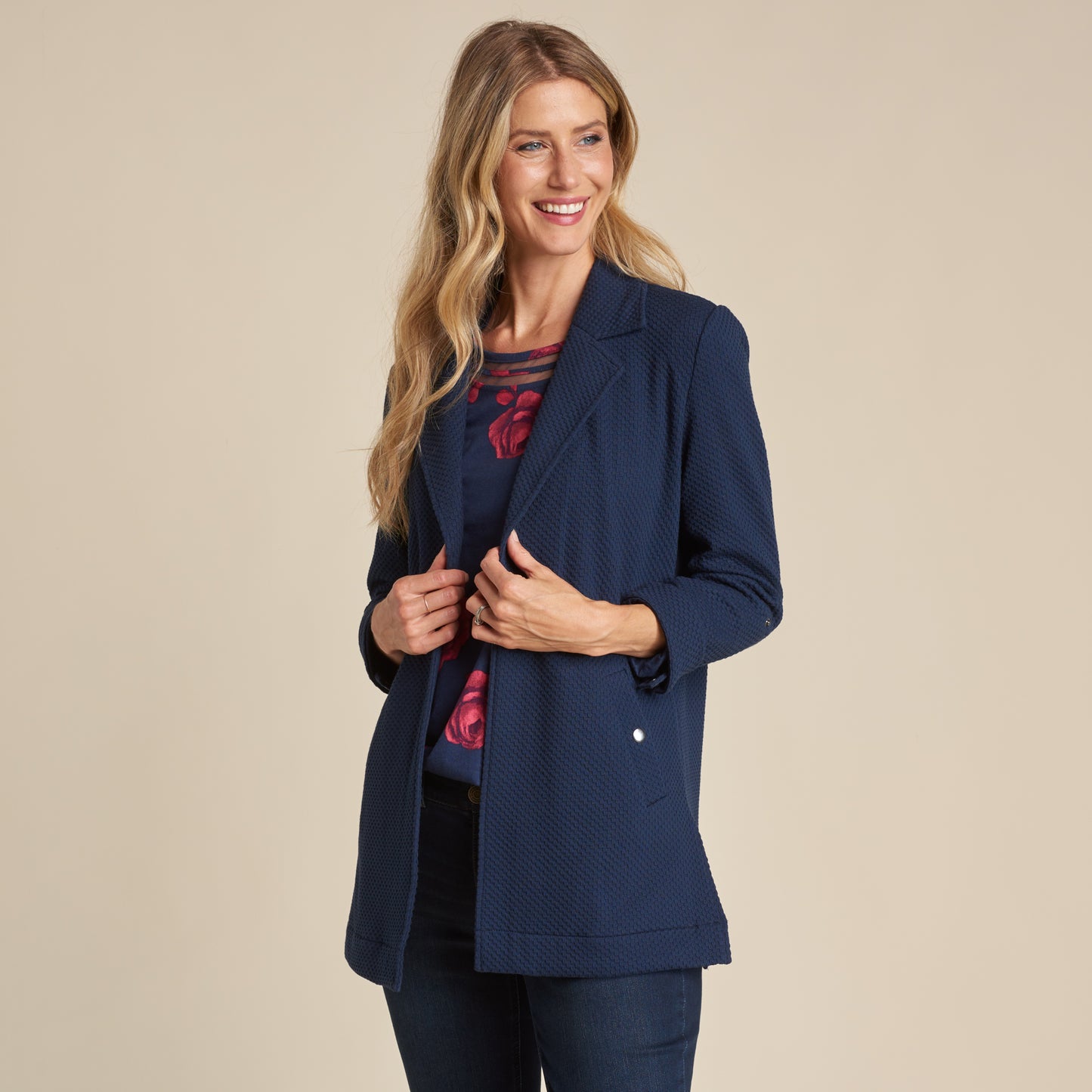 Navy Blazer Front Detail Missy