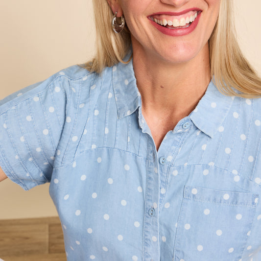 Light Stonewash Print Detail Missy