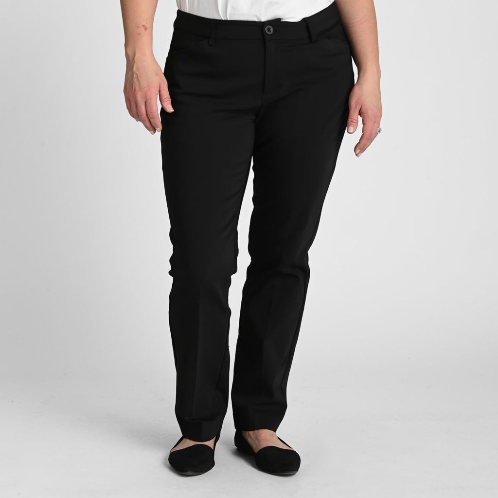 black straight leg dress pants Shaped Fit Perfect Trouser Pant