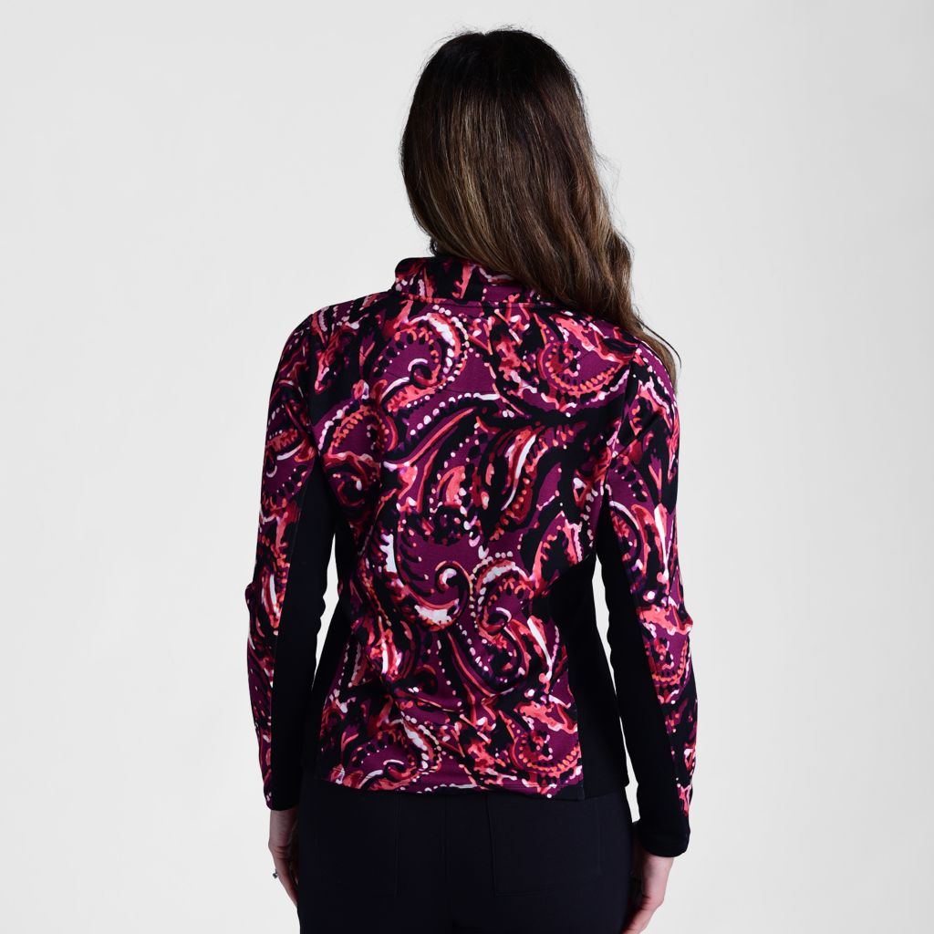 Relaxed Restyled Quarter Zip Mock Neck Top