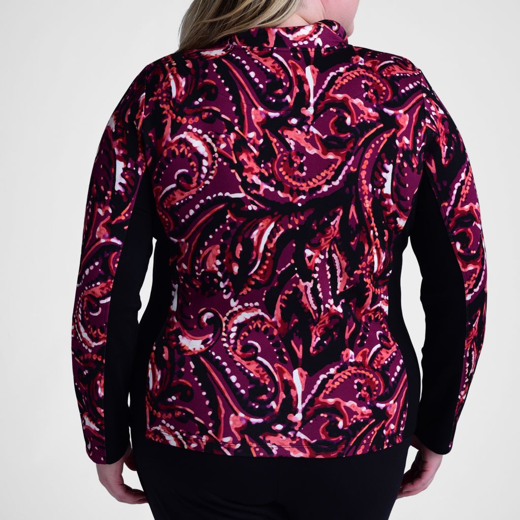 Relaxed Restyled Quarter Zip Mock Neck Top