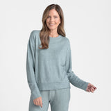 Relaxed Restyled Heathered Rib Knit Top