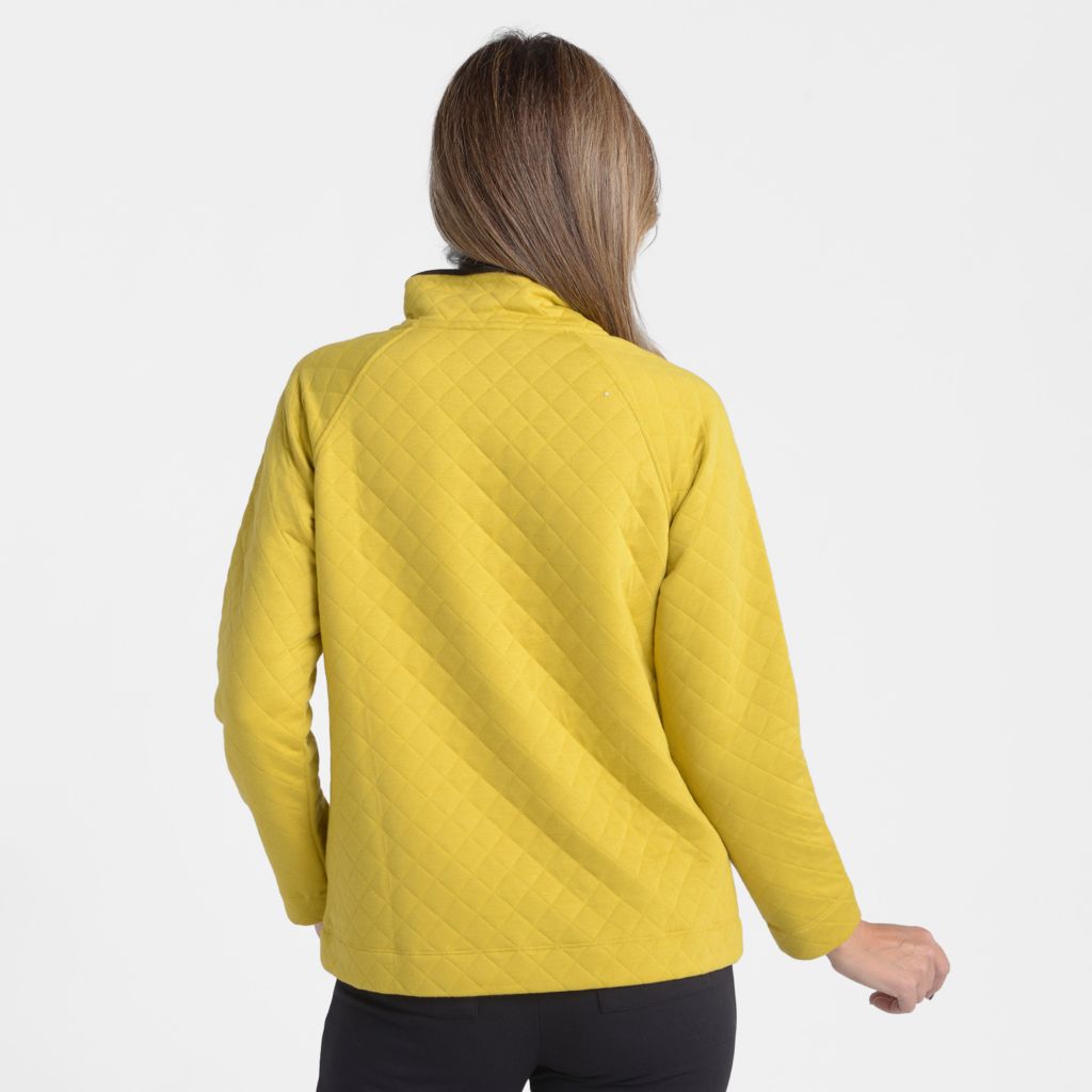Relaxed Restyled Quilted Mock Neck Top
