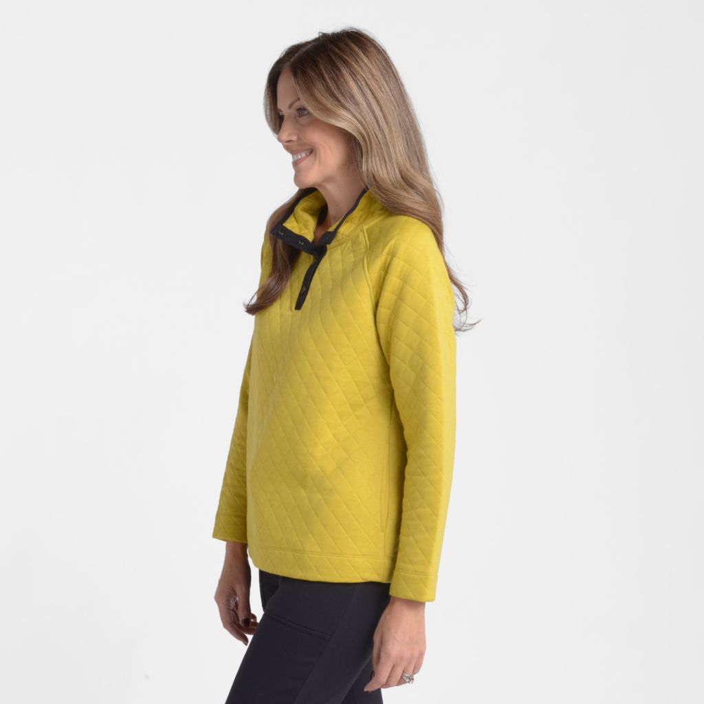 Relaxed Restyled Quilted Mock Neck Top