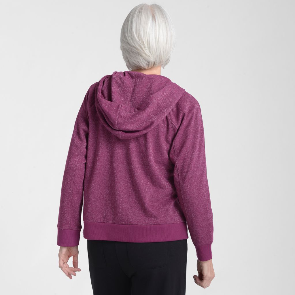 Relaxed Restyled Sparkly Zip Up Hoodie