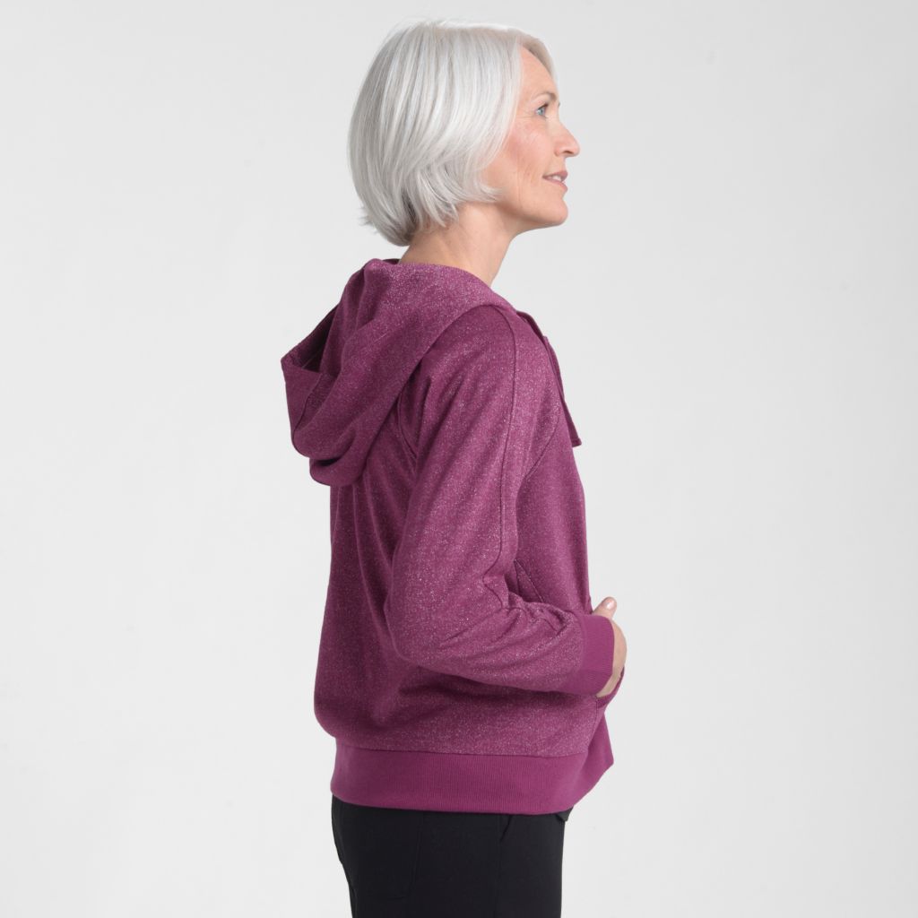 Relaxed Restyled Sparkly Zip Up Hoodie