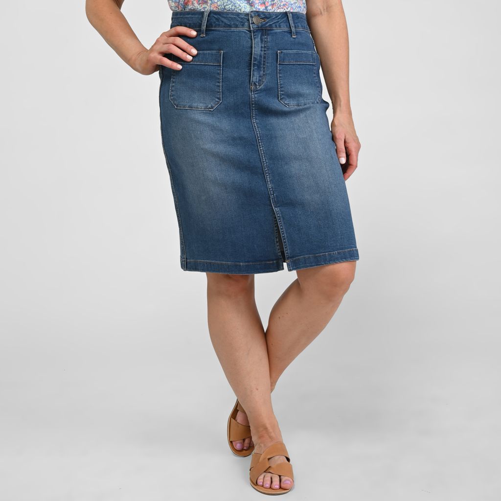 Knee Length A-Line Denim Skirt – Christopher Banks