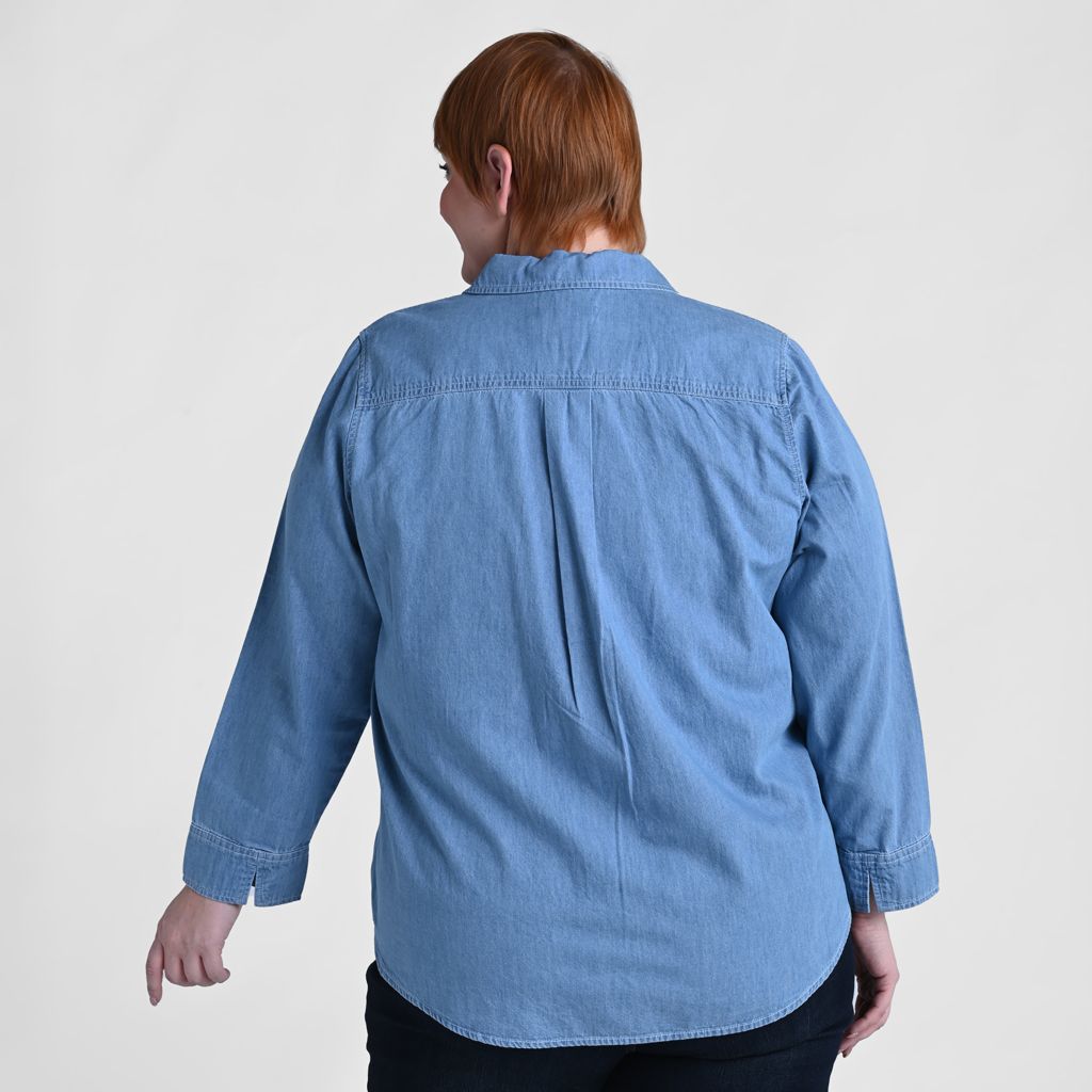 Long Sleeve Henley Neck Tunic