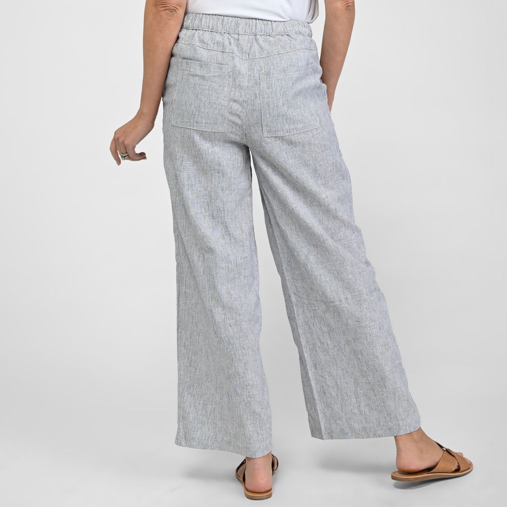 Pinstripe Linen Blend Relaxed Pant