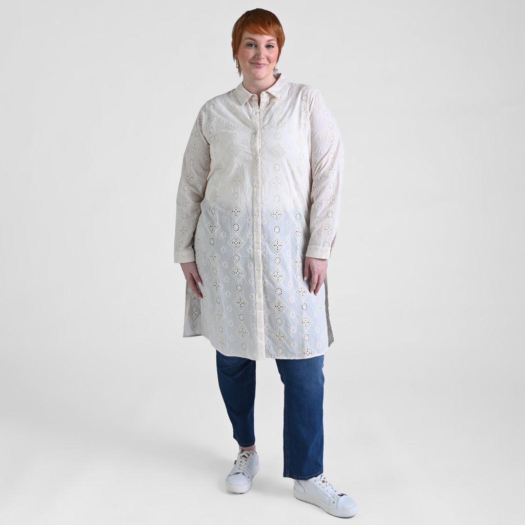 Christopher & Banks Eyelet Duster Shirt