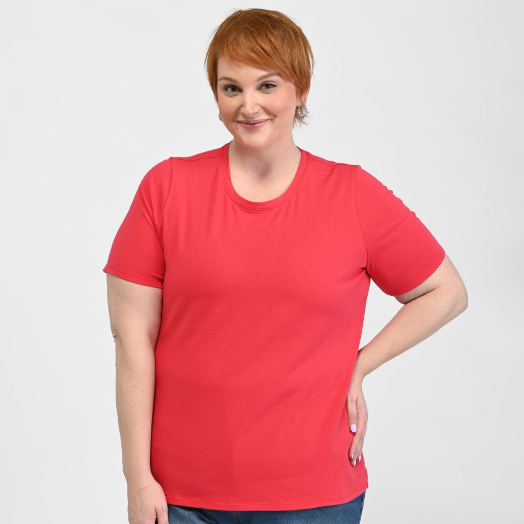 Short Sleeve Crew Neck Plus Size Perfect Tee Christopher & Banks