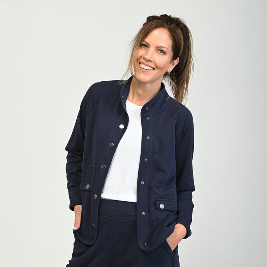 Navy Blazer Front Detail Missy