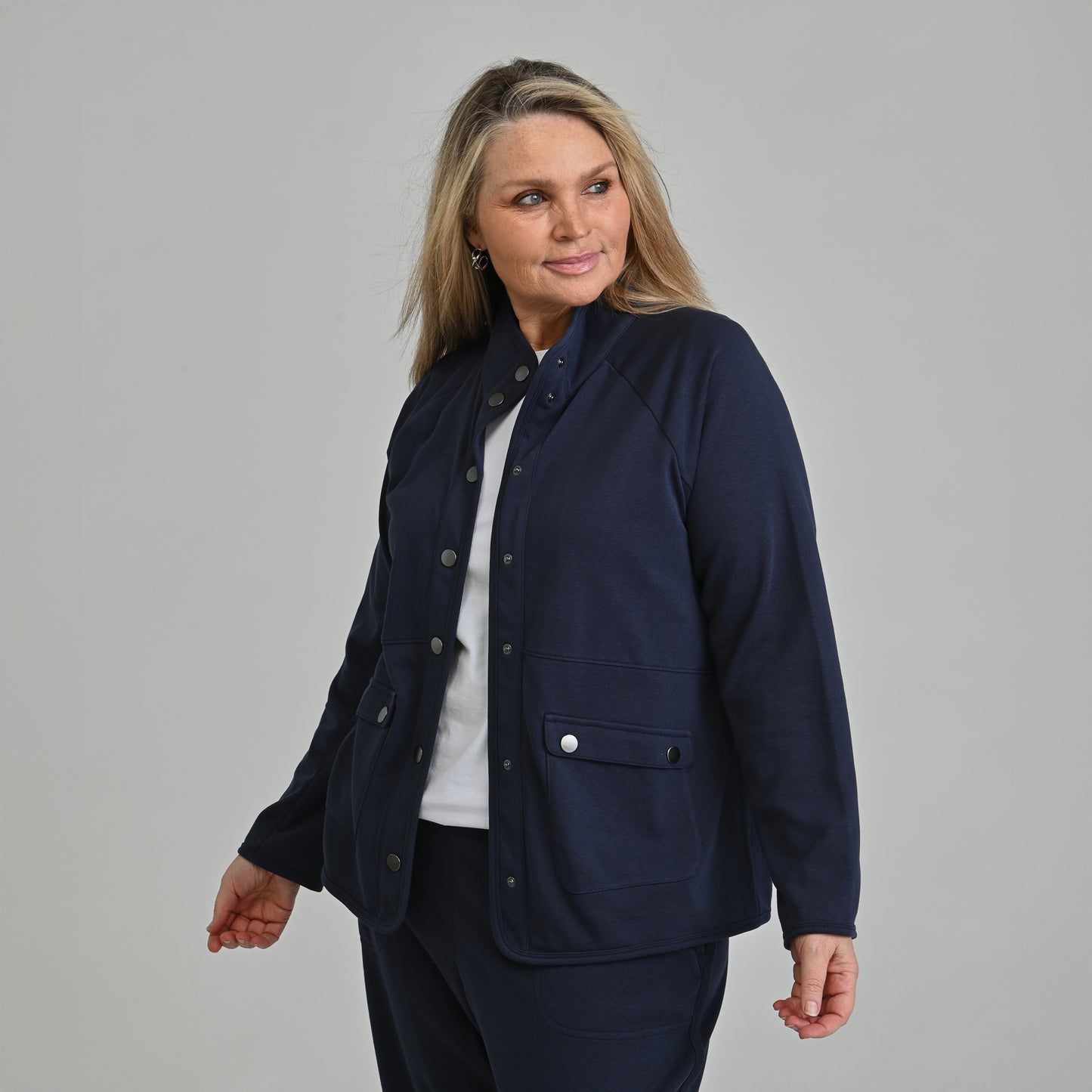 Navy Blazer Side Detail Women