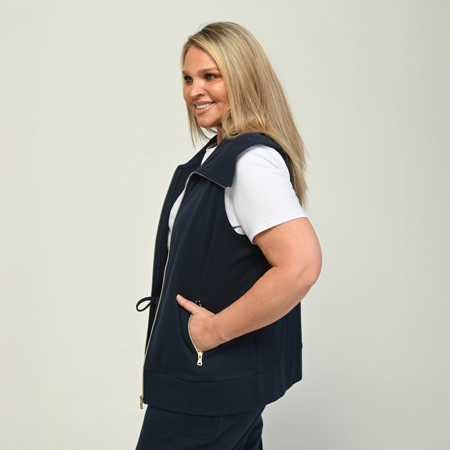 Navy Blazer Side Detail Women