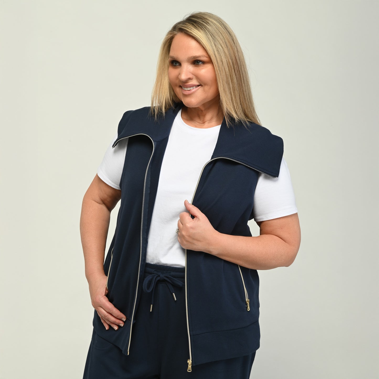 Navy Blazer Front Detail Women