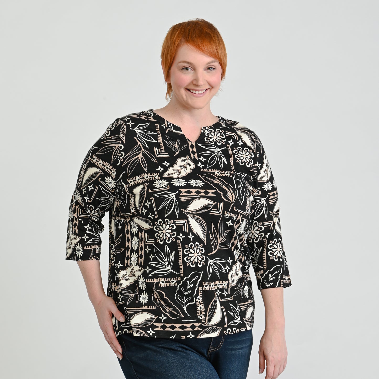 Black Front Detail Women