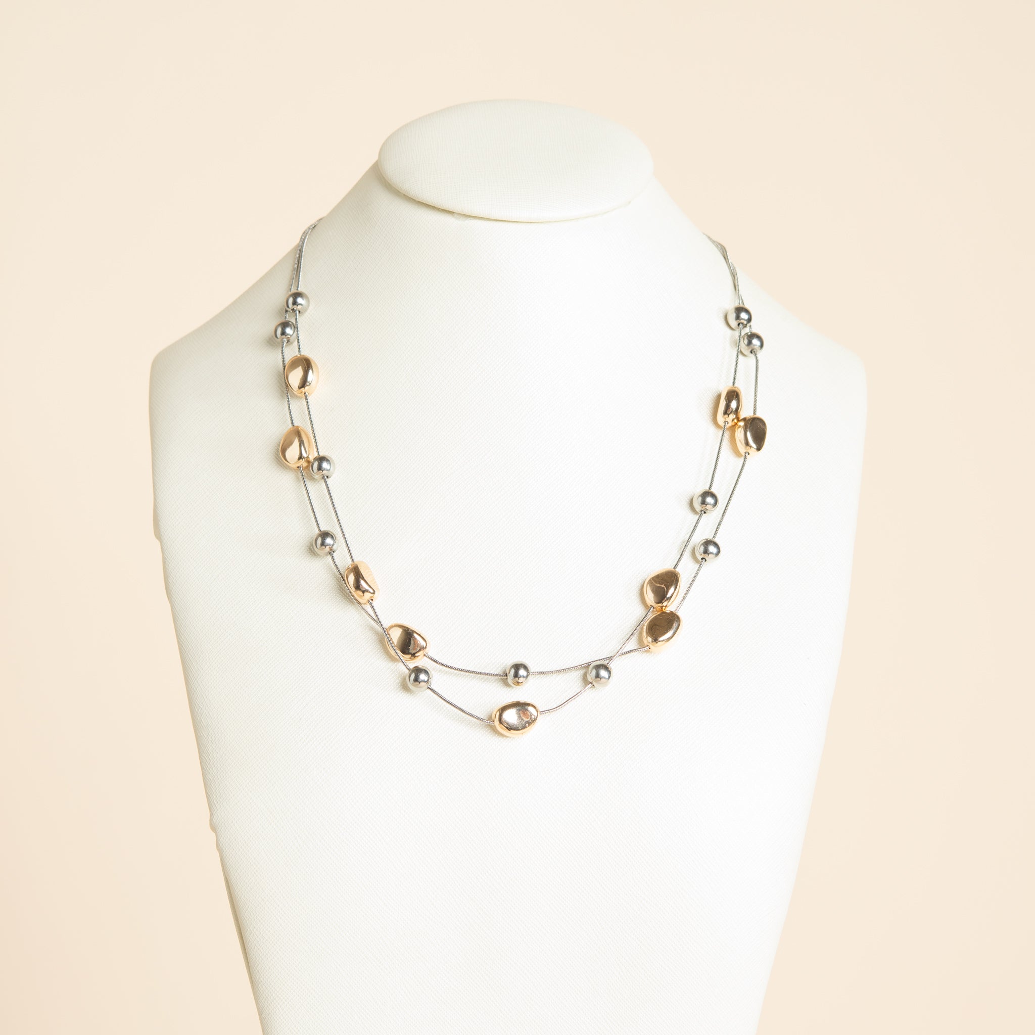 Short Mixed Metal Layered Necklace – Christopher & Banks