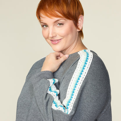 Relaxed Restyled Crochet Sleeve Detail Sweatshirt
