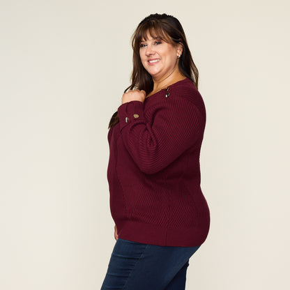 Burgundy Side Detail Women