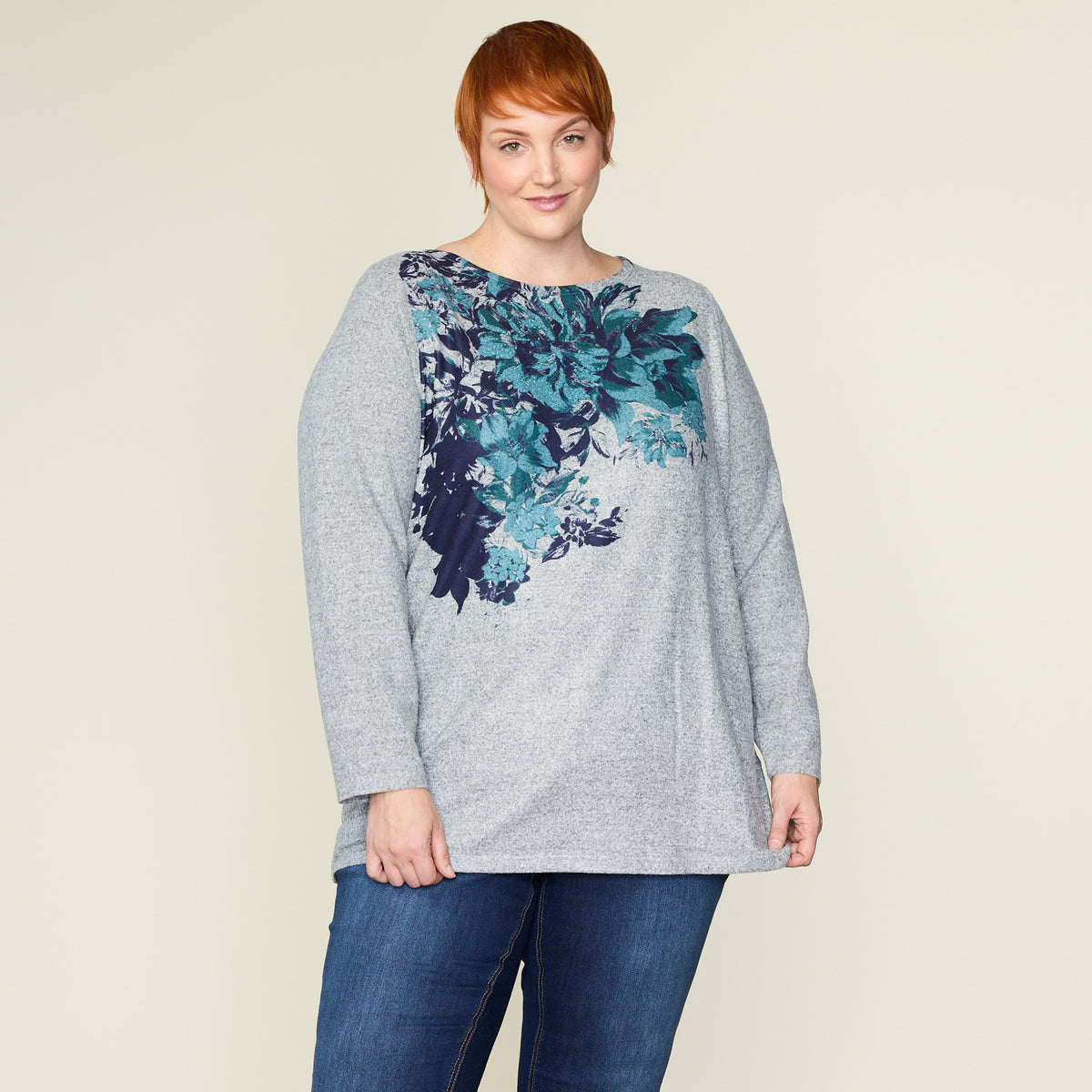 Heather Grey Front Detail Women