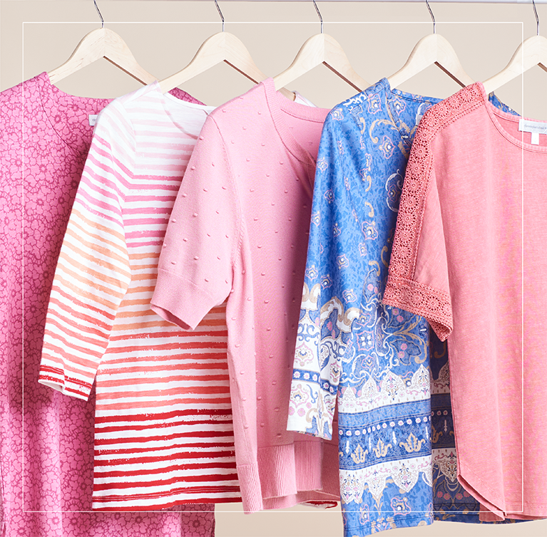 Explore our styled for you collection! Featuring an assortment of stylish and colorful tops.