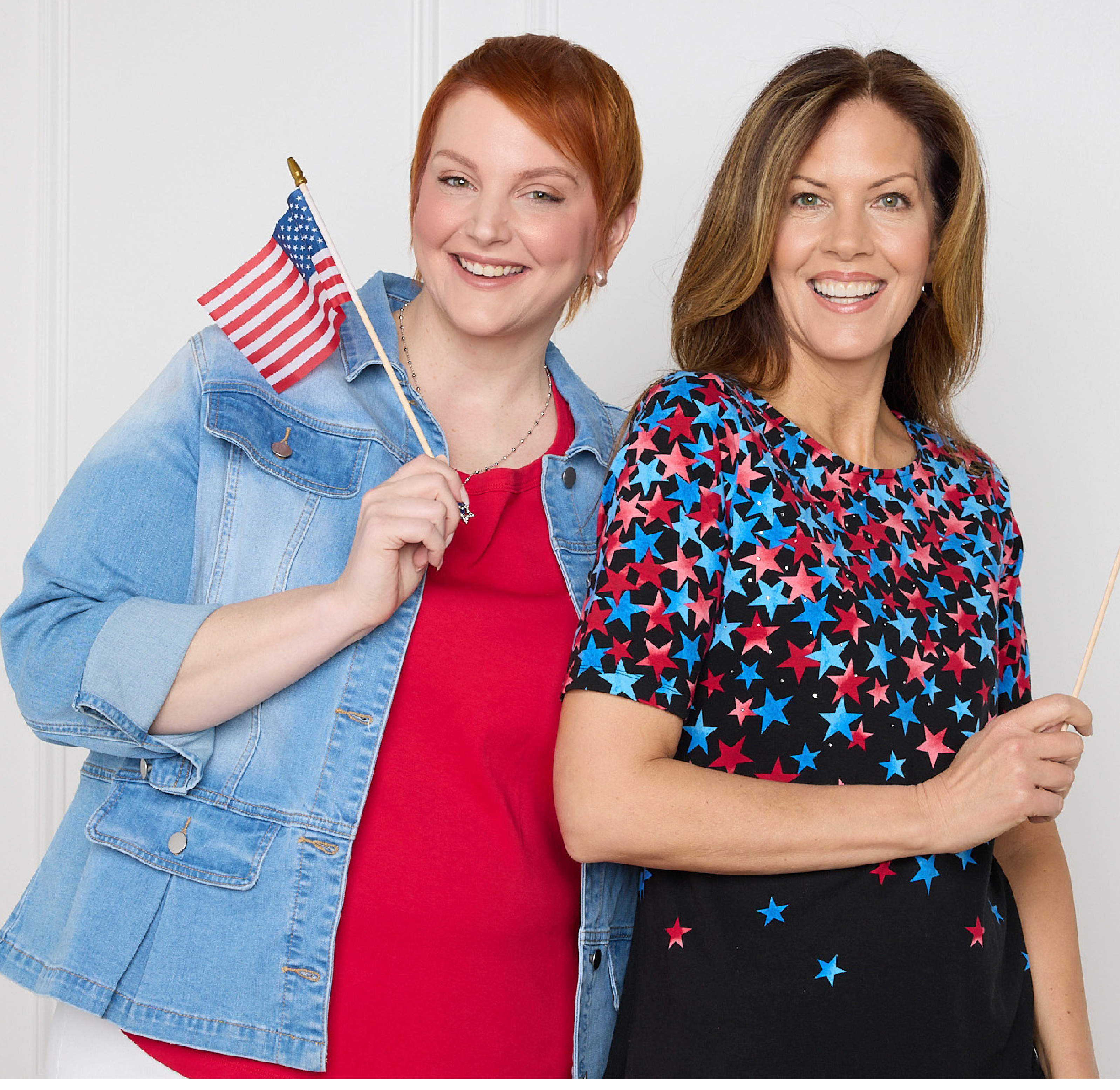 Explore our Stars, Stripes & Style collection! Featuring an assortment of stylish tops and bottoms for the summer holiday.