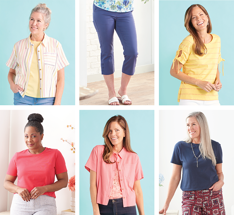 Limited Time! Online Only: Best Dressed Summer: Select Styles Starting at $12.99*exclusions apply. Featuring vibrant tops and comfy bottoms!