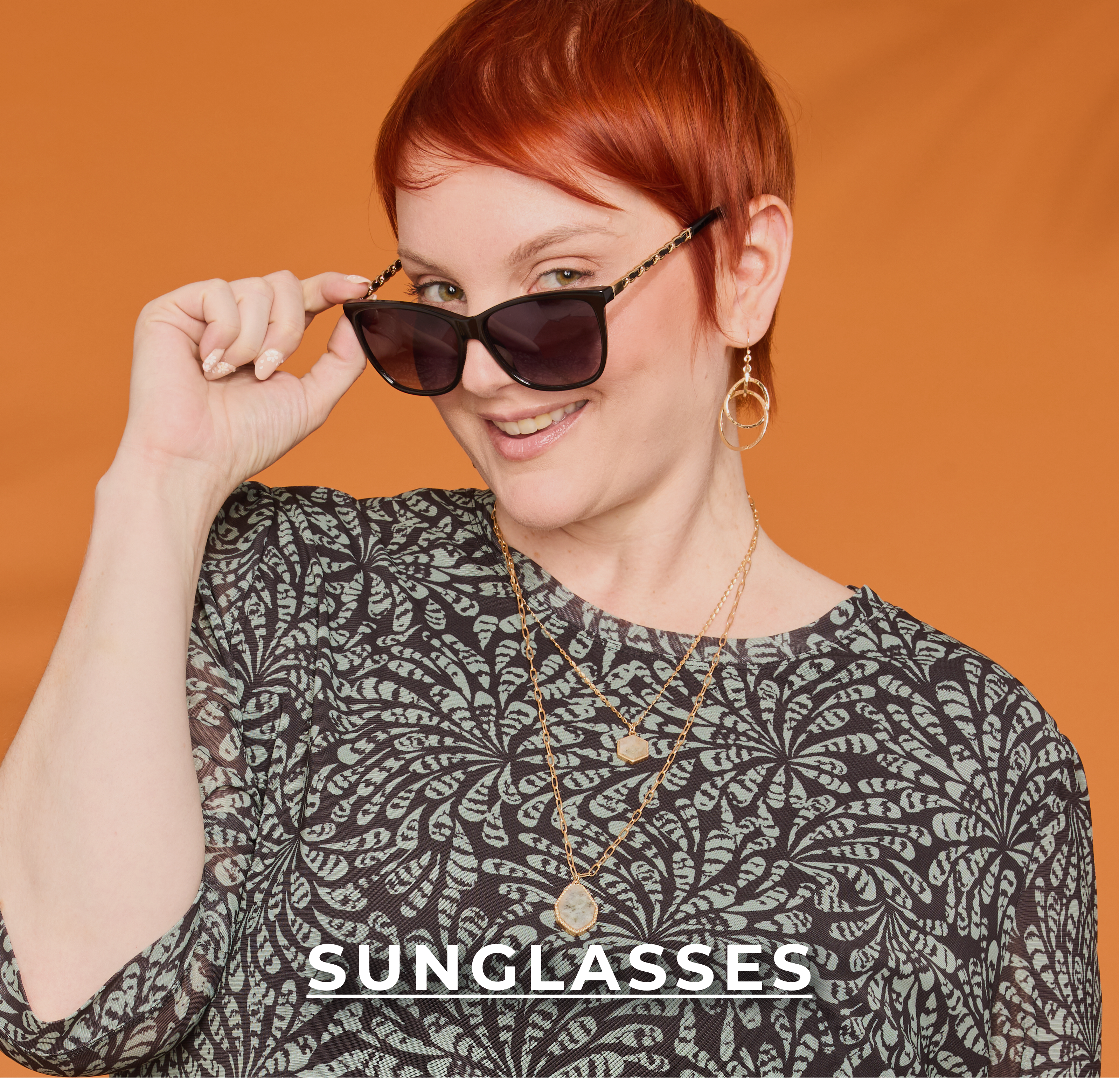 Sunglasses. Explore our sunglasses! Featuring a black cat eye frame sunglasses.