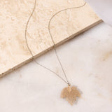 Metal Leaf Pendant Necklace