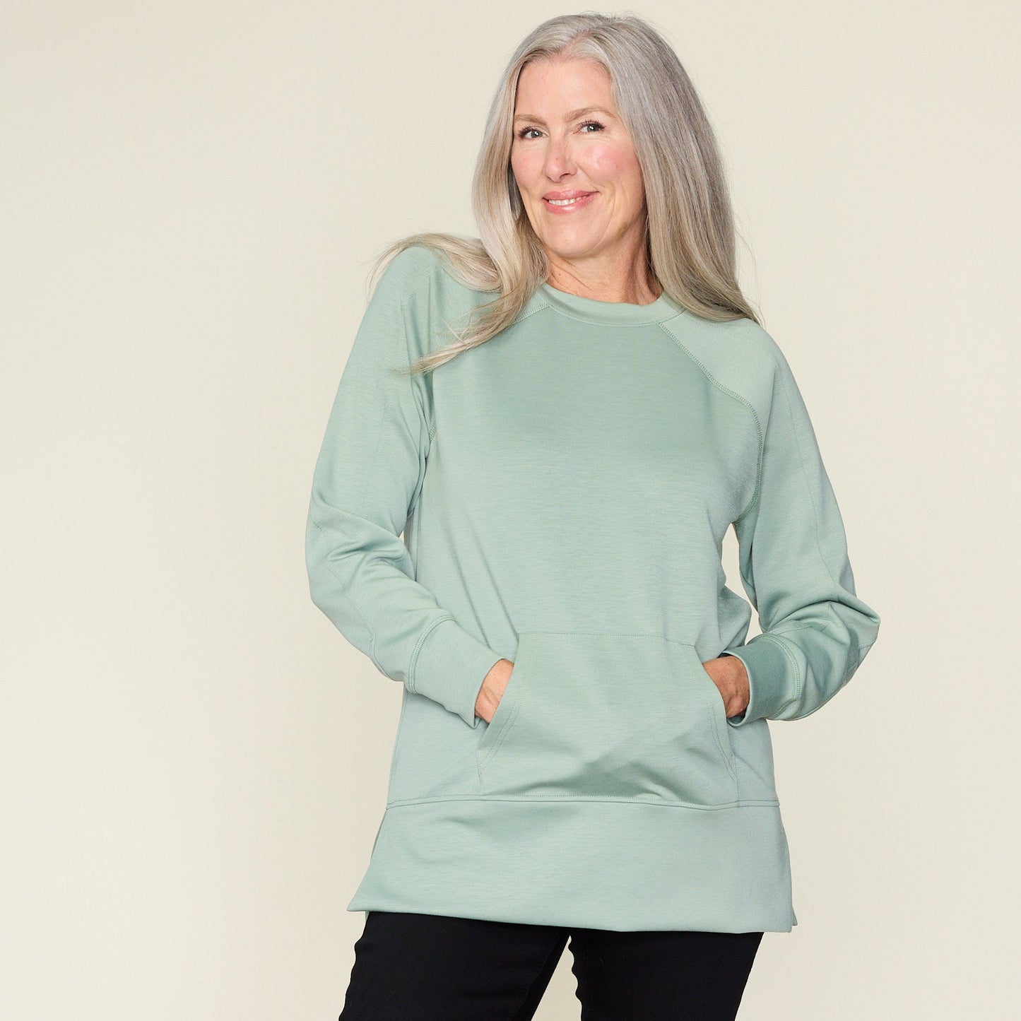 Relaxed Restyled Scuba Seam Detail Tunic