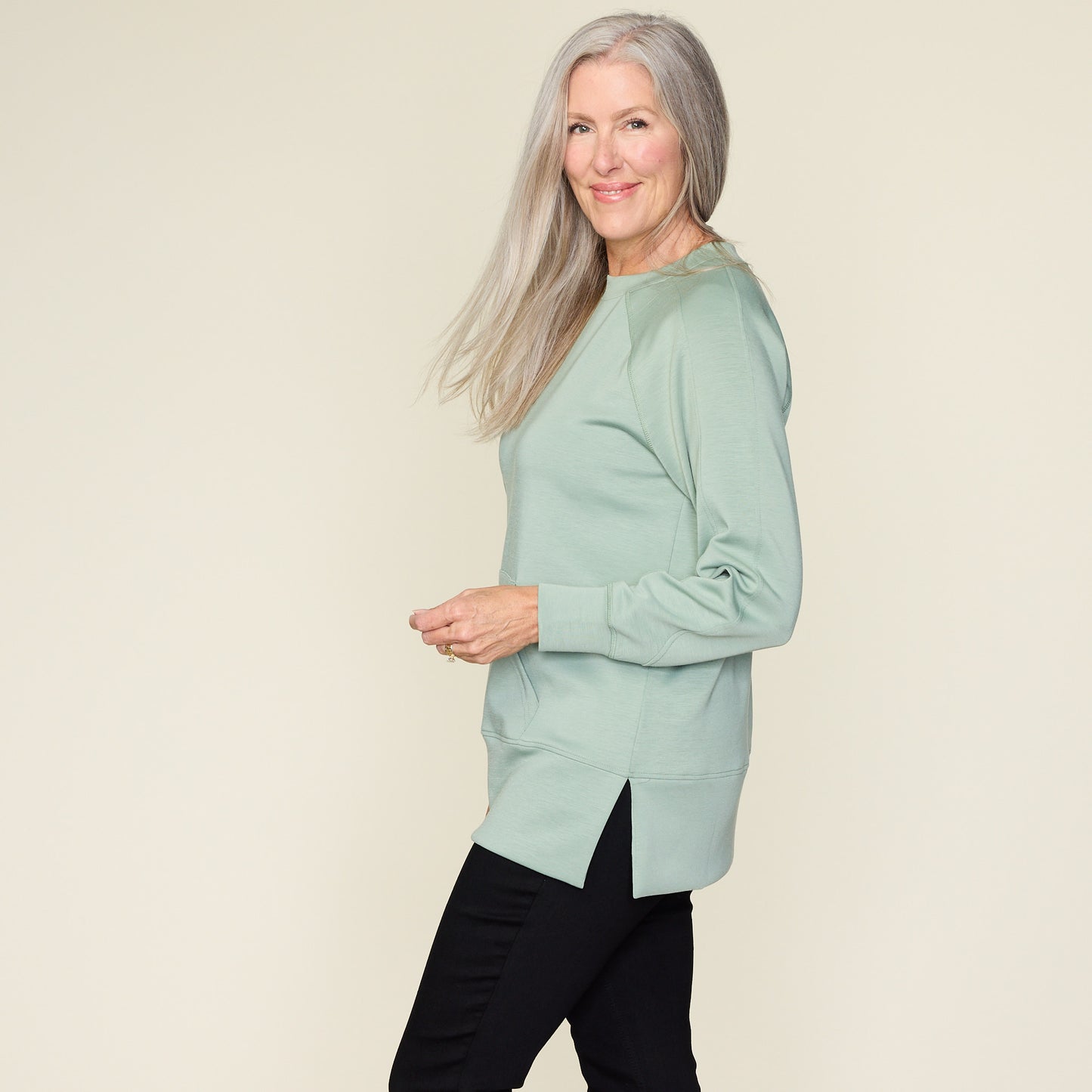 Relaxed Restyled Scuba Seam Detail Tunic