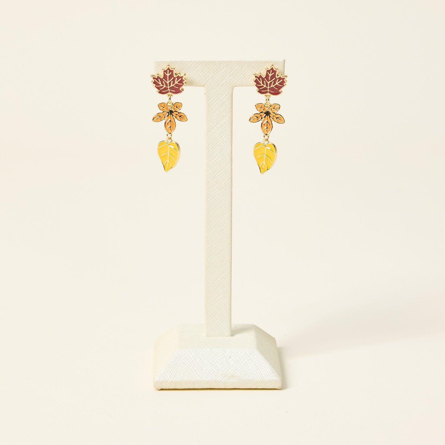 Falling Leaves Drop Post Back Earrings