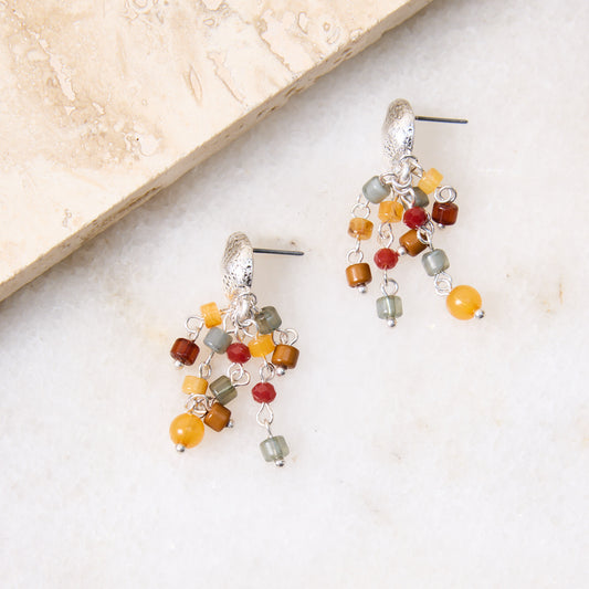 Beaded Drop Stud Earring
