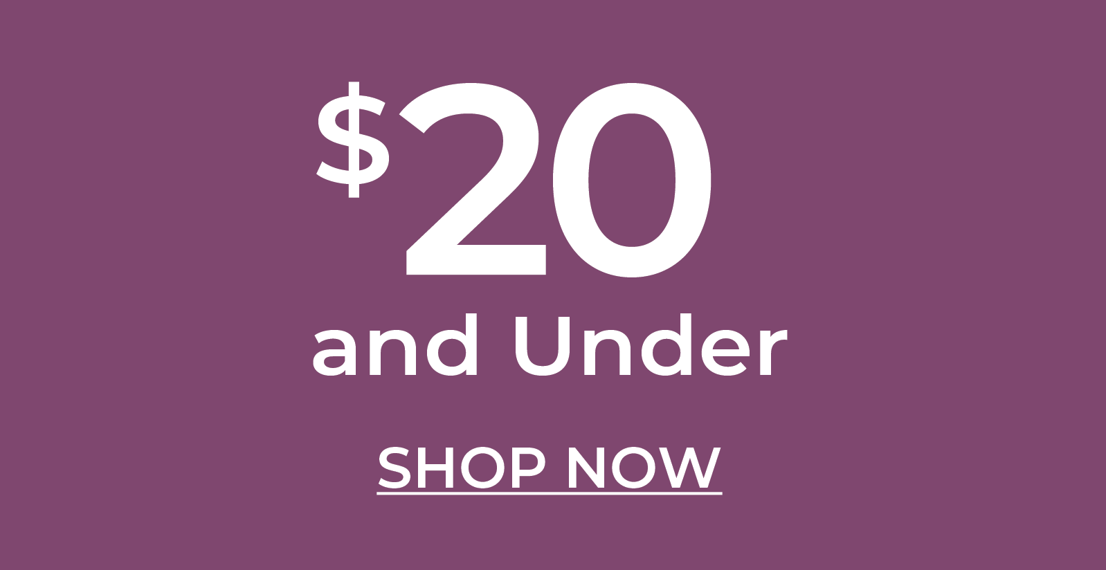 $20 and Under - Shop Now