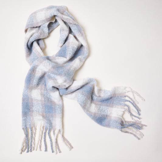Marled Plaid Noodle Scarf