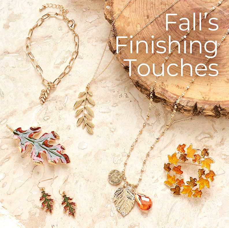 Fall's Finishing Touches. Featuring an assortment of elegant jewelry!