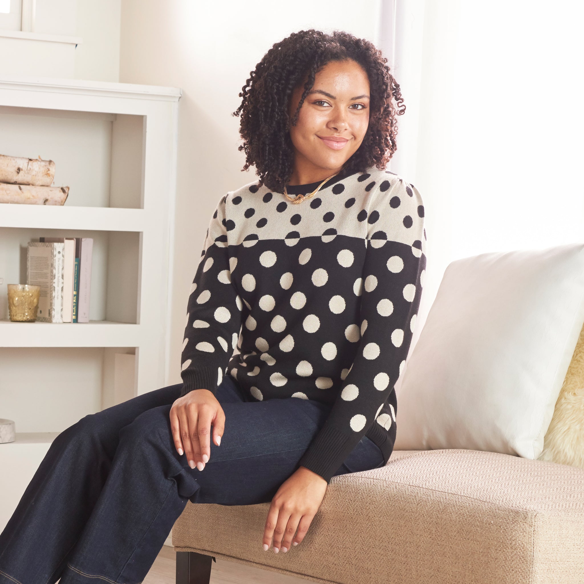 Mixed Polka Dot Sweater – Christopher & Banks