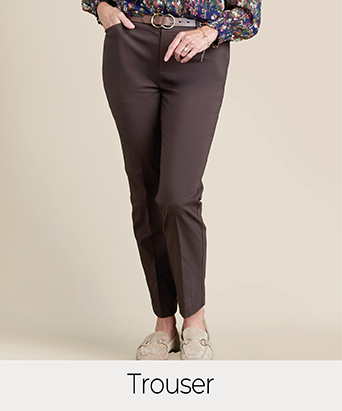 Explore our trousers! Featuring a brown trouser.