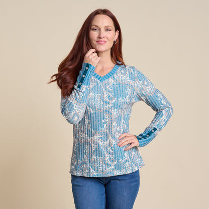 Illusion Teal Front Detail Missy
