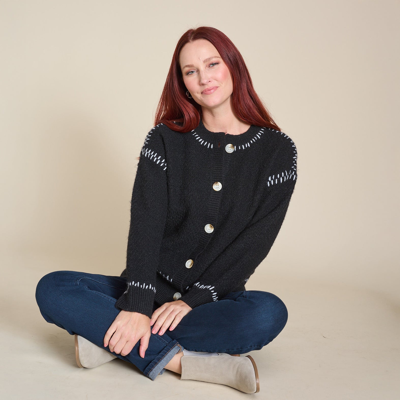 Whipstitch Button Front Cardigan – Christopher & Banks