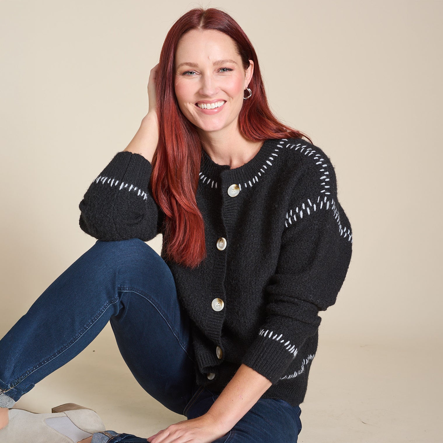 Whipstitch Button Front Cardigan – Christopher & Banks