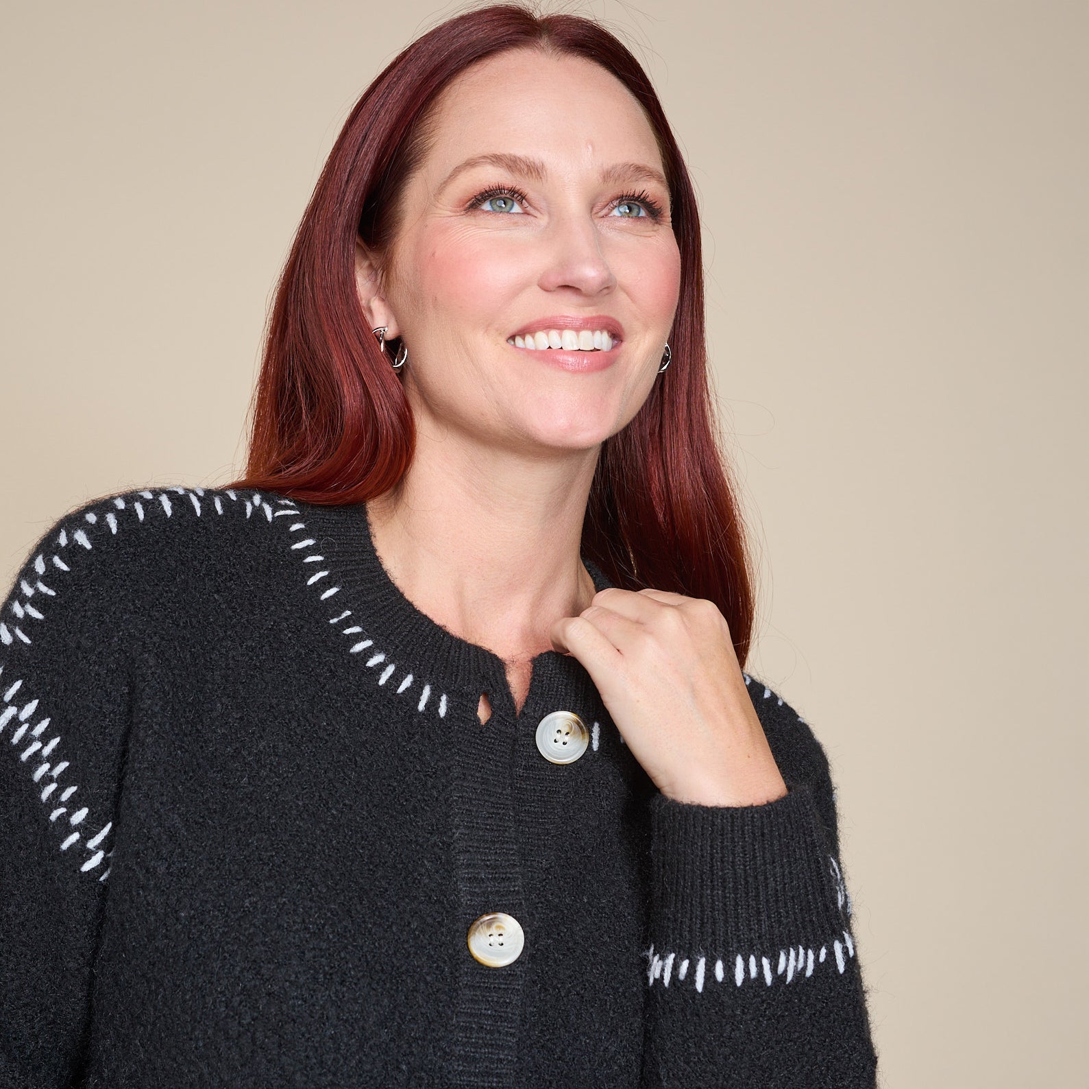 Whipstitch Button Front Cardigan – Christopher & Banks