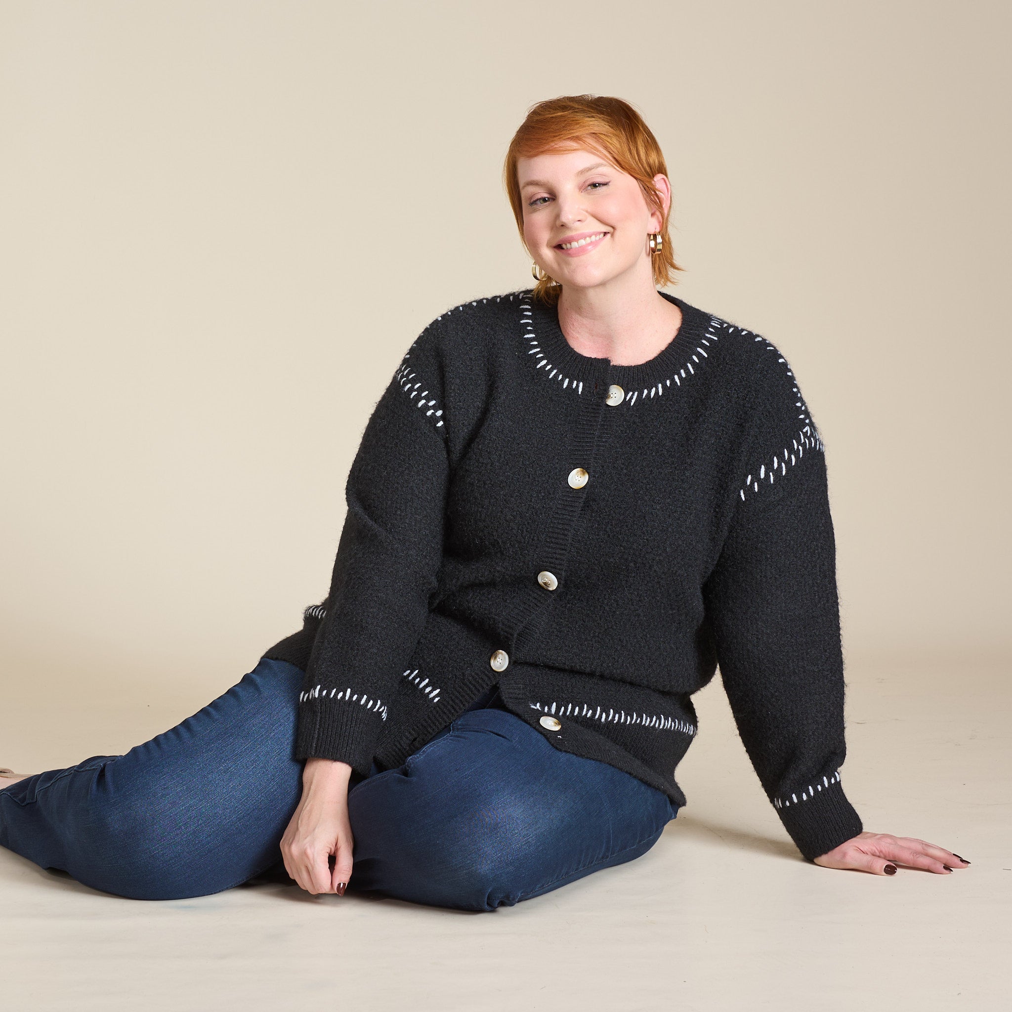 Whipstitch Button Front Cardigan – Christopher & Banks