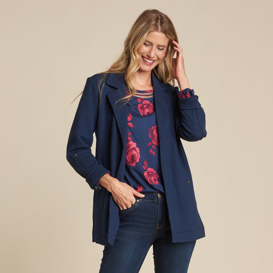 Navy Blazer Front Detail Missy