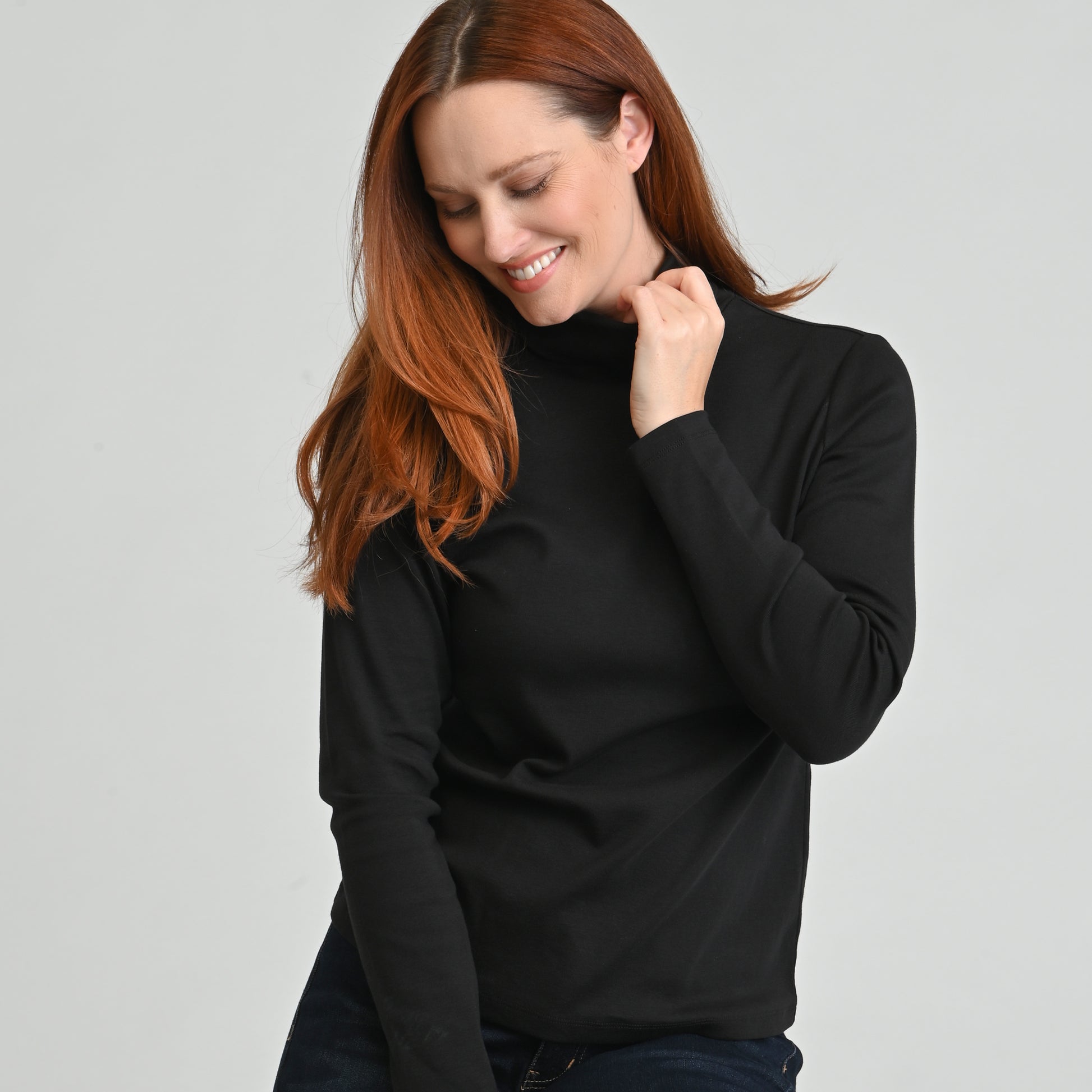 black turtleneck dress shirt Men's Merino Wool Turtleneck